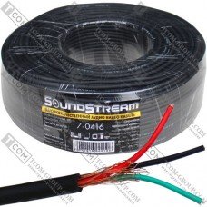 Кабель аудио-видео Sound Stream, Cu, 3 жилы, в экране, круглый, 3.5мм, чёрный, 100м