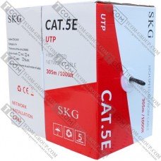 Кабель компьютерный витая пара UTP(PE) Сat.5e 4х2x(0.51 CCA), наружный, чёрный, 305м, SKG
