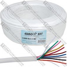 Кабель сигнальный 10х0,22CCA без экрана EUROSAT, белый, 100м