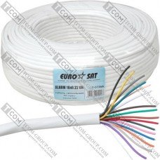 Кабель сигнальний 16×0,22 ССА без екрану EUROSAT, білий, 100м