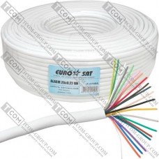 Кабель сигнальний 20x0,22 ССА без екрану EUROSAT, білий, 100м