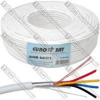 Кабель сигнальный EUROSAT 7x0.22, Cu, в экране, белый, 100м