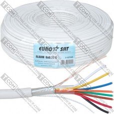 Кабель сигнальный 8x0.22 CU в экране EUROSAT, белый, 100м 