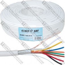 Кабель сигнальный 8x0,22 ССА в экране EUROSAT, белый, 100м