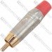 Штекер RCA серебристый металл. корпус, gold, красный