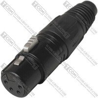 Гнездо XLR 4pin, под шнур, корпус металл, чёрное