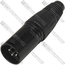 Штекер XLR 4pin, под шнур, корпус металл, чёрный