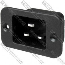 Штекер сетевой Daier AC-06C, 3pin, монтажный, корпус пластик