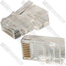 Штекер 8р8с (RJ-45), cat.-5E, сквозные отверстия