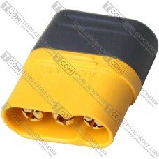 Штекер живлення Amass MR60(M), 3-х контактний, жовтий