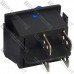 Переключатель широкий с подсветкой IRS-201-1С (ON-OFF) TCOM, 4pin, 15A, 220V, синий