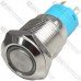 Кнопка антивандальная 12мм с подсветкой, с фиксацией, OFF-ON, 220V, выводы под пайку
