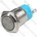 Кнопка антивандальная 16мм с подсветкой, с фиксацией, OFF-ON, 220V, выводы под пайку