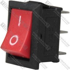 Переключатель Daier KCD1-102, ON-ON, 3pin, 10A 125V/6A 250V, красный