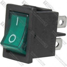 Перемикач Daier KCD1-4-201N, з підсвічуванням, ON-OFF, 4pin, 6A 250V, зелений