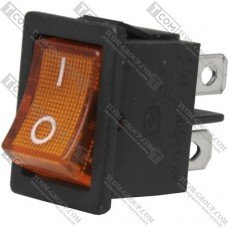 Перемикач Daier KCD1-4-201N, з підсвічуванням, ON-OFF, 4pin, 6A 250V, жовтий