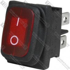Переключатель Daier KCD1-4-201W, влагозащищённый, ON-OFF, 4pin, 6A 250V, красный