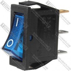 Переключатель Daier KCD3-101N, с подсветкой, ON-OFF, 3pin, 15A 250V, синий