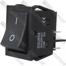 Переключатель Daier KCD2-201-B, ON-OFF, 4pin, 30A 250V, чёрный