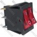 Переключатель Daier KCD2-2101N двойной, с подсветкой, ON-OFF, ON-OFF, 6pin, 15A 250V, красный