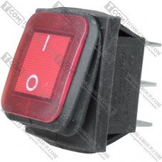 Переключатель Daier KCD2-202NW, с подсветкой, влагозащищённый, ON-ON, 6pin, 15A 250V, красный