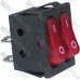 Переключатель Daier KCD2-5-2101, двойной, ON-OFF, 4pin, 15A 250V, красный