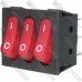 Переключатель Daier KCD2-3101N, тройной, с подсветкой, ON-OFF, 6pin, 15A 250V, красный