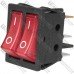 Переключатель Daier KCD2-4-2101N, двойной, с подсветкой, ON-OFF, 6pin, 15A 250V, красный