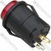 Кнопка Daier R16-503BD-K RD, OFF-(ON), с подсветкой, 4pin, 3A 250V, красная