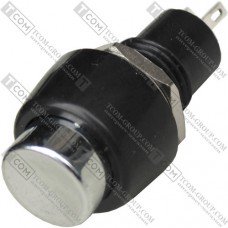 Кнопка Daier DS-451 CH, OFF-(ON), 2pin, 1A 250V, хром