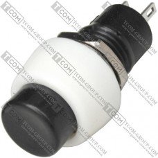 Кнопка Daier DS-451, OFF-(ON), 2pin, 1A 250V, чорна, білий корпус