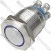 Кнопка антивандальная Daier GQ-19BS-10EM , с подсветкой, OFF-(ON), без фиксации, 4pin (под винт), 3A 250V, синяя