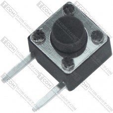 Тактовая кнопка KFC-A06P2-4.3, OFF-(ON), 2pin, 6х6х4.3мм, чёрная