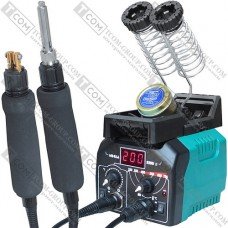 Станция для выжигания проф. YIHUA 939D-II, двойная, 48W (Max: 150W), 250-750°C + 20 насадок