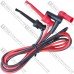 Шнур мультиметра банан-щуп крючок, силиконовый кабель 16AWG, 1м  (пара)