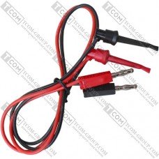 Шнур мультиметра банан, щуп гачок, силікон. кабель 16AWG, 0.6м (пара)
