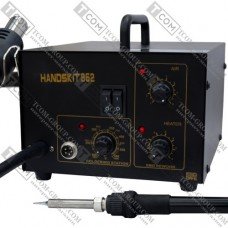 Паяльная станция 2в1 HandsKit 852, паяльник + компрессорный фен
