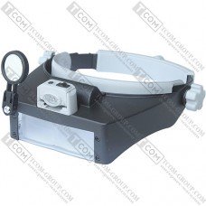 Лупа бинокулярная MG81007(RD)1 с LED подсветкой, 1.5X 3X 9.5X 11X (3AAA)