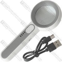 Лупа ручная NO.5012C с подсветкой, 5X диам.-50мм, (3.7V 650mAh)