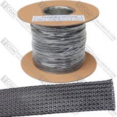 Оплётка кабельная WOER PET-06 (1/0,25*48), 4-10мм, чёрная, 100м