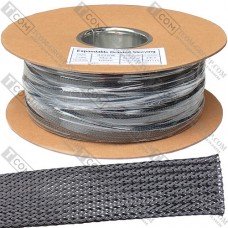 Оплётка кабельная WOER PET-14 (3/0,25*48), 10-25мм, чёрная, 100м