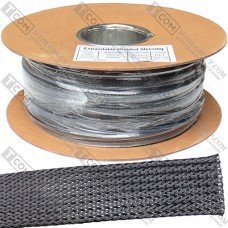 Оплётка кабельная WOER PET-16 (4/0,25*48), 11-25мм, чёрная, 100м
