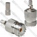 Гнездо UHF с оконцем под пайку, обжимное под кабель RG-58, латунь