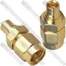 Переходник штекер SMA - гнездо MCX, латунь, gold