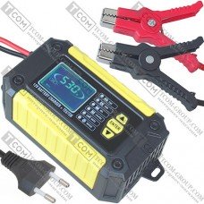 Зарядное устройство + тестер батарей Foxsur FTC-1206, 12V 6A, MOTO: 4-30Ah / CAR: 30-120Ah (max. 90W)