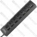 USB HUB на 7 портов USB 2.0, с выключателями и подсветкой + гнездо питания