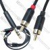 Шнур mini штекер 3,5стерео - 2 штекера RCA, gold, 1м