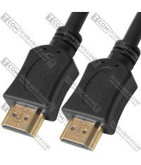 Шнур HDMI TCOM, штекер - штекер, Vers-1.4, Ø6мм, 1м, чёрный