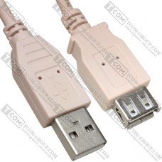 Удлинитель USB TCOM, штекер A - гнездо А, Vers- 2.0, Ø4.5мм, 5м, бежевый