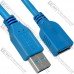 Удлинитель USB (штекер А - гнездо А), Version 3.0, 3м, синий